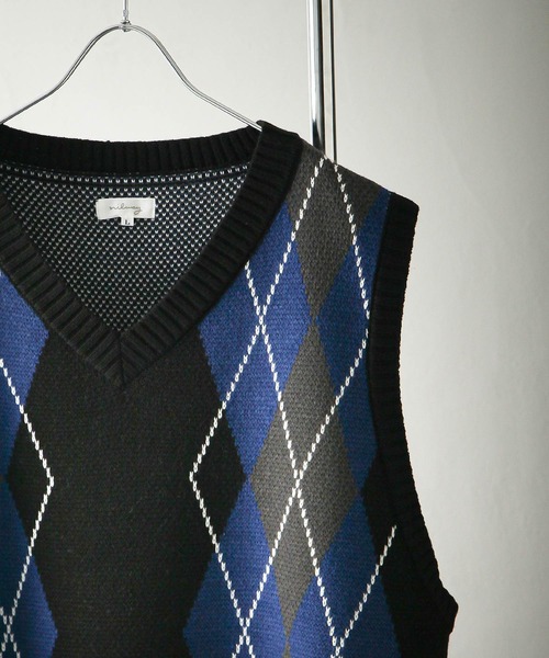 「Nilway」 ノースリーブニット MEDIUM ダークブラウン メンズ_画像3