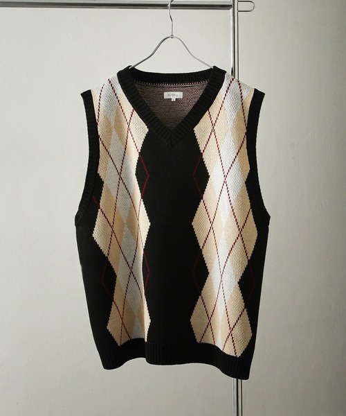 「Nilway」 ノースリーブニット MEDIUM ダークブラウン メンズ_画像6