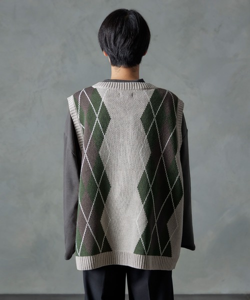 「Nilway」 ノースリーブニット MEDIUM ダークブラウン メンズ_画像7