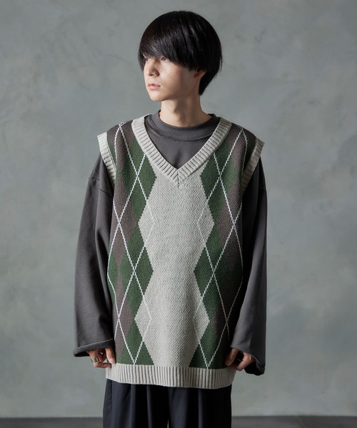 「Nilway」 ノースリーブニット MEDIUM ダークブラウン メンズ_画像9