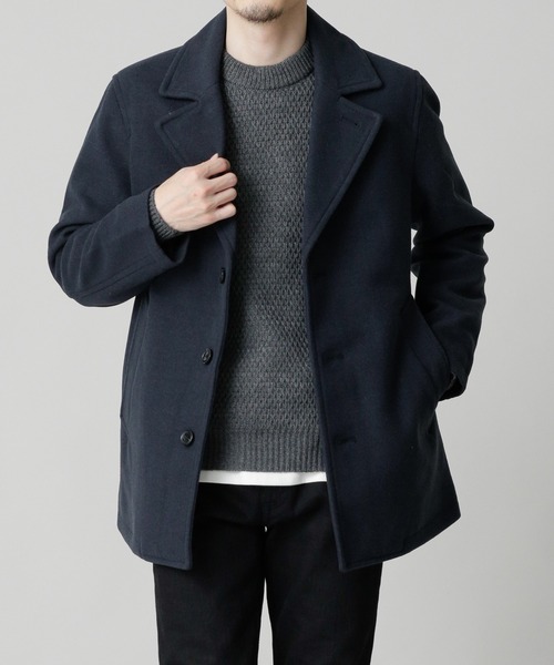 「NANO universe」 ピーコート S ネイビー メンズ_画像9