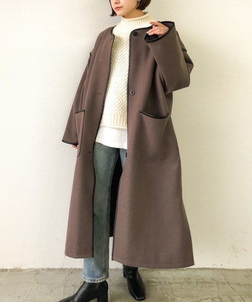 「Auntie Rosa Holiday」 ノーカラーコート FREE ベージュ レディース_画像5