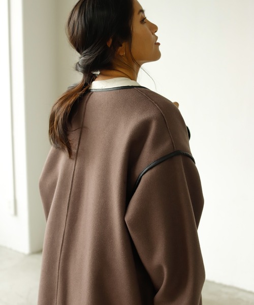 「Auntie Rosa Holiday」 ノーカラーコート FREE ベージュ レディース_画像6