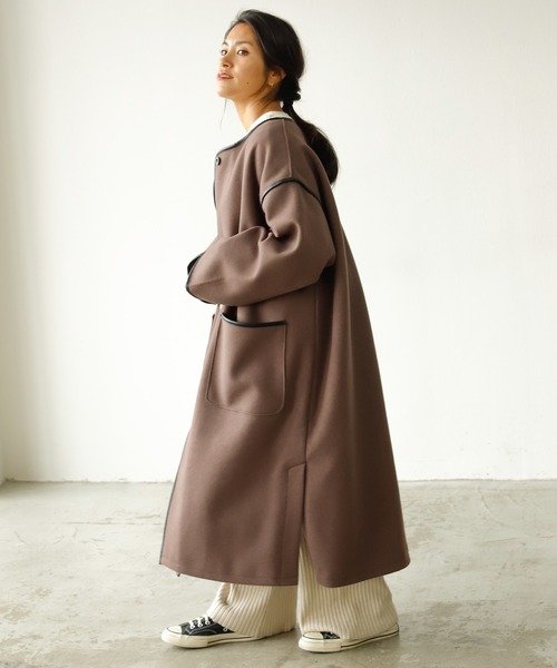 「Auntie Rosa Holiday」 ノーカラーコート FREE ベージュ レディース_画像7