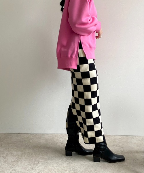 「LHELBIE」 ニットスカート M ベージュ レディース_画像2