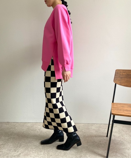 「LHELBIE」 ニットスカート M ベージュ レディース_画像3