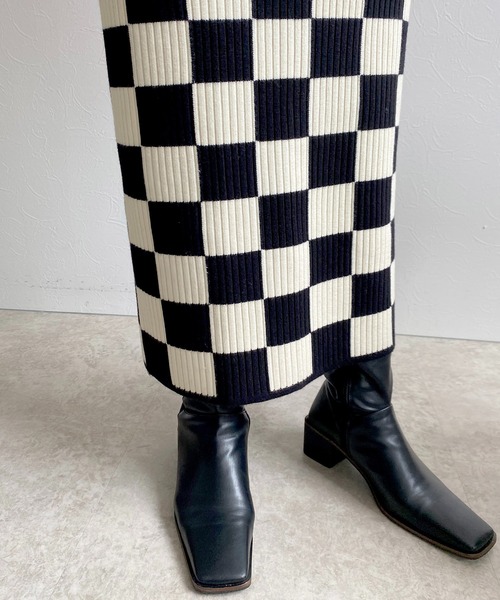 「LHELBIE」 ニットスカート M ベージュ レディース_画像5