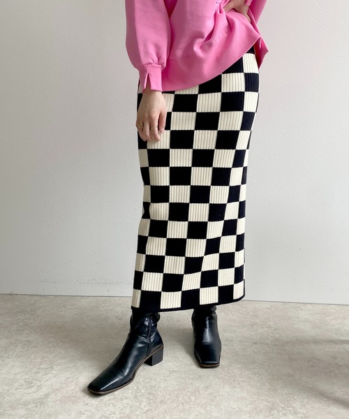 「LHELBIE」 ニットスカート M ベージュ レディース_画像7