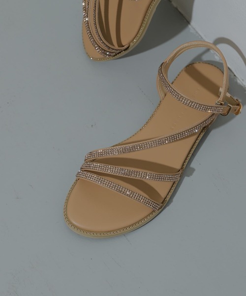 「SENSE OF PLACE by URBAN RESEARCH」 フラットサンダル MEDIUM シルバー レディース_画像6