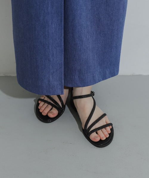 「SENSE OF PLACE by URBAN RESEARCH」 フラットサンダル MEDIUM シルバー レディース_画像7