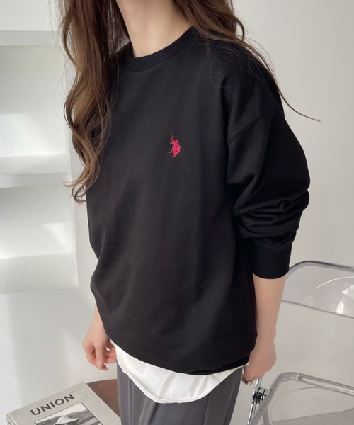 「U.S. POLO ASSN.」 スウェットカットソー M オフホワイト レディース_画像2