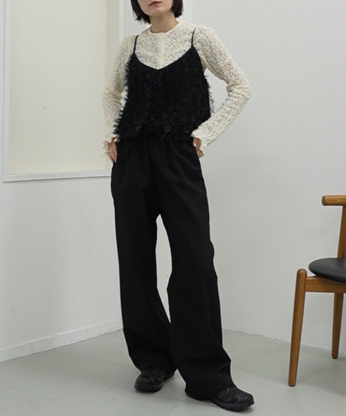 スタイルミキサー　タックショルダーレースカーデ STYLEMIXER（スタイルミキサー） カーディガン タックショルダーレース