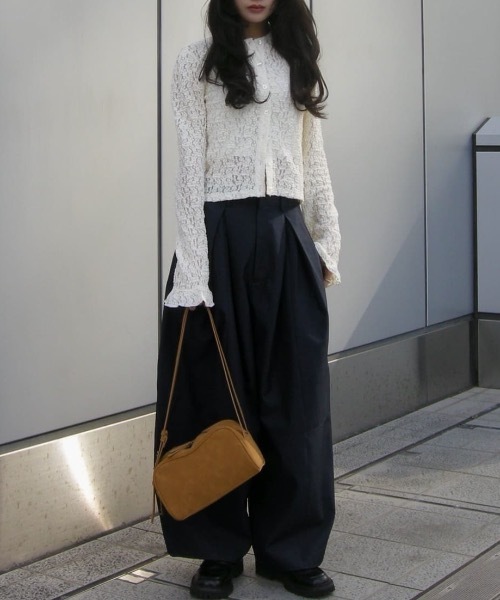 STYLEMIXER（スタイルミキサー） カーディガン タックショルダーレース