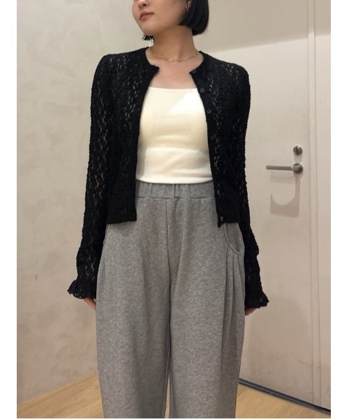 スタイルミキサー　タックショルダーレースカーデ STYLEMIXER（スタイルミキサー） カーディガン タックショルダーレース