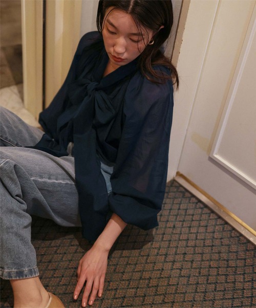 「titivate」 長袖ブラウス L ブラック レディース_画像4
