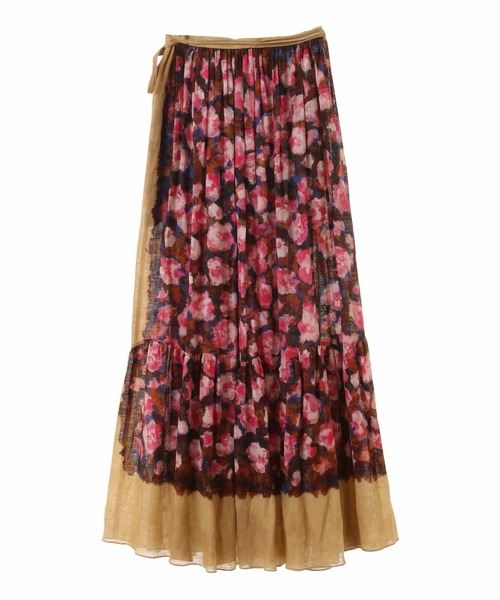 CURRENTAGE スカート 「CURRENTAGE/カレンテージ」Rose print skirt