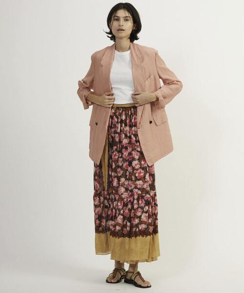 CURRENTAGE スカート 「CURRENTAGE/カレンテージ」Rose print skirt