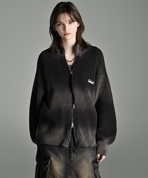 「ADRER」 ニットカーディガン X-SMALL ネイビー メンズ_画像2