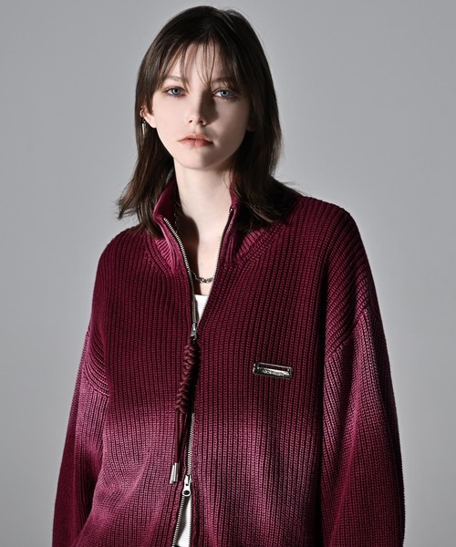 「ADRER」 ニットカーディガン X-SMALL ネイビー メンズ_画像6