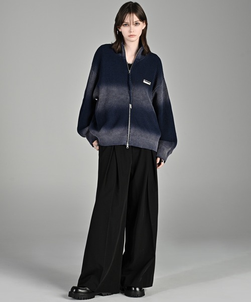 「ADRER」 ニットカーディガン X-SMALL ネイビー メンズ_画像9