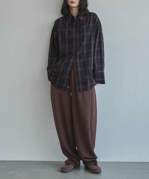 「feepur」 長袖シャツ MEDIUM ネイビー レディース_画像2