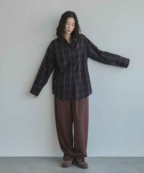 「feepur」 長袖シャツ MEDIUM ネイビー レディース_画像3
