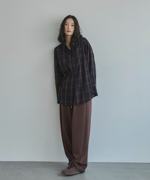 「feepur」 長袖シャツ MEDIUM ネイビー レディース_画像4