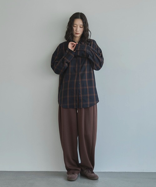 「feepur」 長袖シャツ MEDIUM ネイビー レディース_画像6