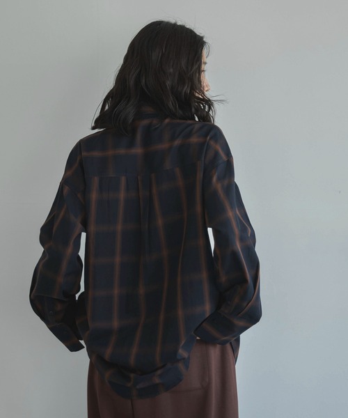 「feepur」 長袖シャツ MEDIUM ネイビー レディース_画像8