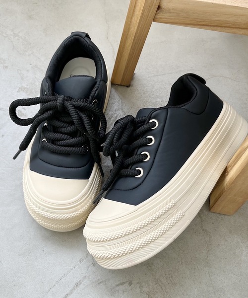 「Nana」 ローカットスニーカー 24.5cm ブラック レディース_画像9