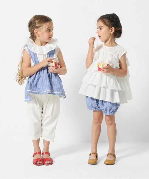 ブラウス シャツ エミールトップ_80_110「キッズ」 キッズ 子供服 女の子の画像