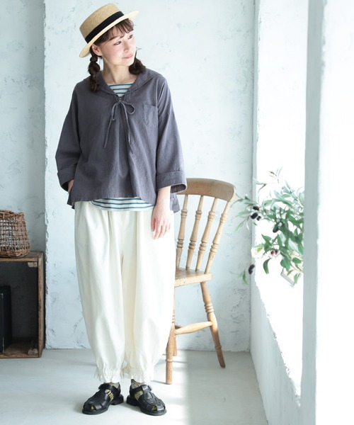 ブラウス シャツ 木陰あそびのセーラーブラウス レディースの画像