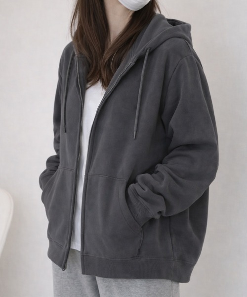 「cammie」 ジップアップパーカー M グレー レディース_画像7