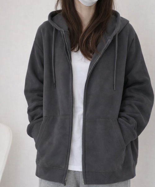 「cammie」 ジップアップパーカー M グレー レディース_画像8