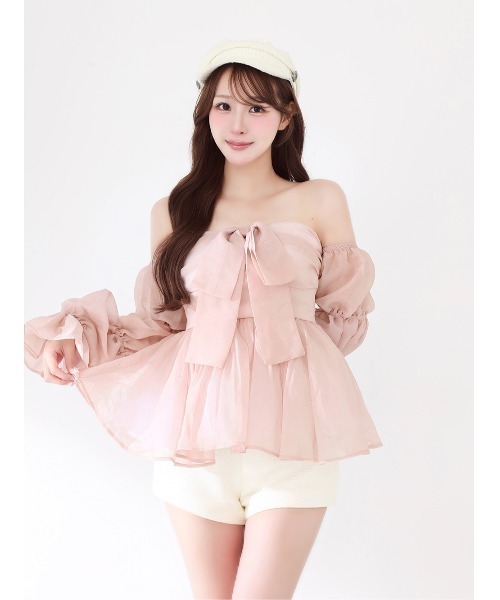 Darich（ダーリッチ） シフォンリボンフレアチュニック レディース