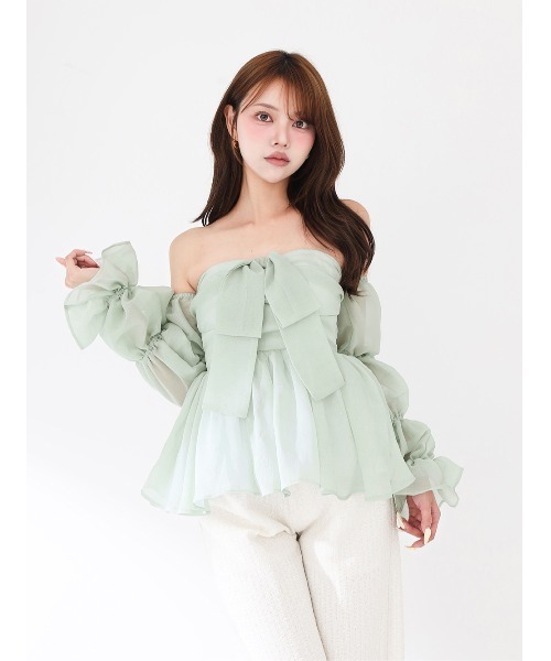 Darich（ダーリッチ） シフォンリボンフレアチュニック レディース
