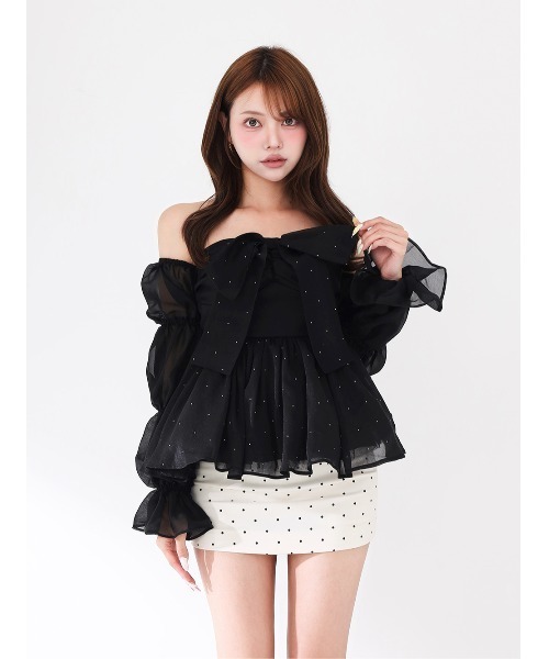 Darich（ダーリッチ） シフォンリボンフレアチュニック レディース