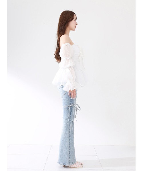 Darich（ダーリッチ） シフォンリボンフレアチュニック レディース
