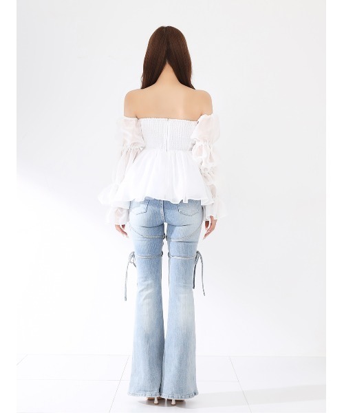 Darich（ダーリッチ） シフォンリボンフレアチュニック レディース