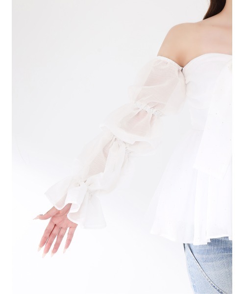 Darich（ダーリッチ） シフォンリボンフレアチュニック レディース