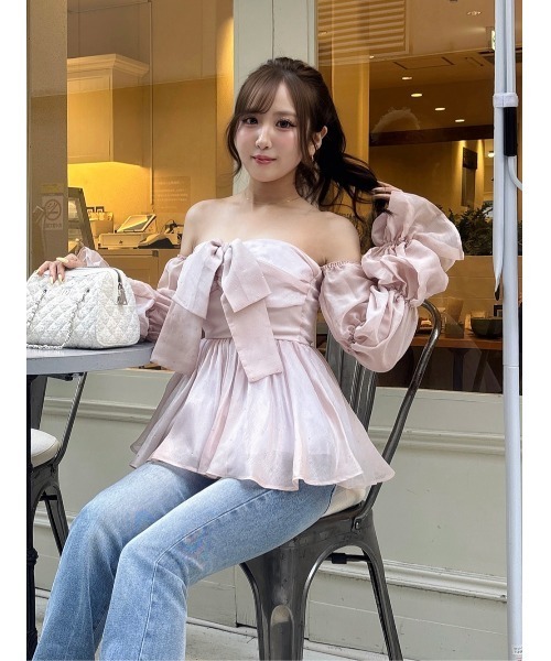 Darich（ダーリッチ） シフォンリボンフレアチュニック レディース