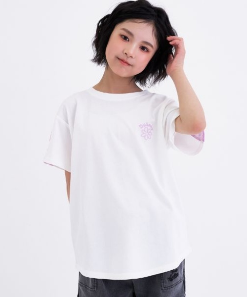 PINK-latte（ピンクラテ） tシャツ 「接触冷感」袖メッシュ切替