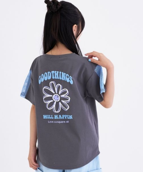 PINK-latte（ピンクラテ） tシャツ 「接触冷感」袖メッシュ切替 