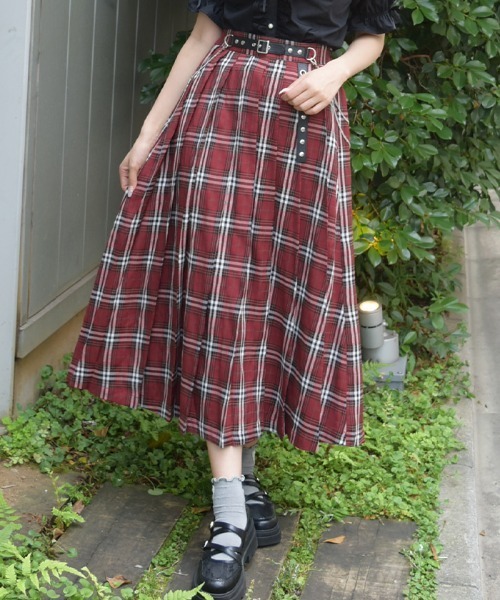axes femme（アクシーズ ファム） スカート ベルト×チェーンプリーツ
