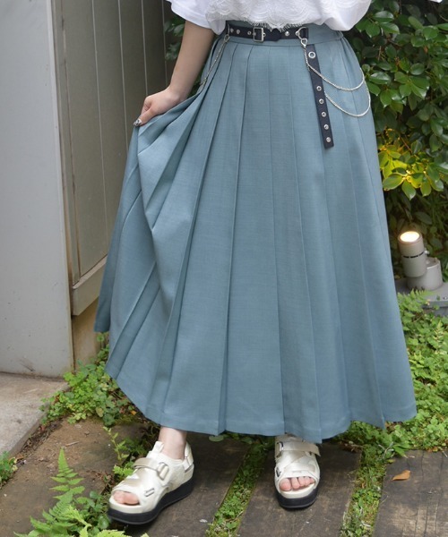 axes femme（アクシーズ ファム） スカート ベルト×チェーンプリーツ