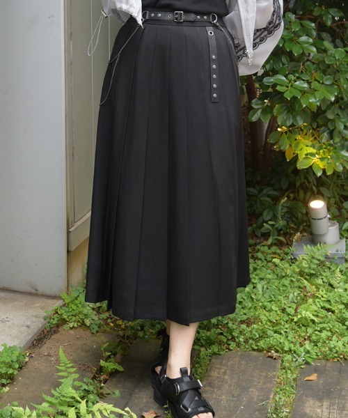 axes femme（アクシーズ ファム） スカート ベルト×チェーンプリーツ