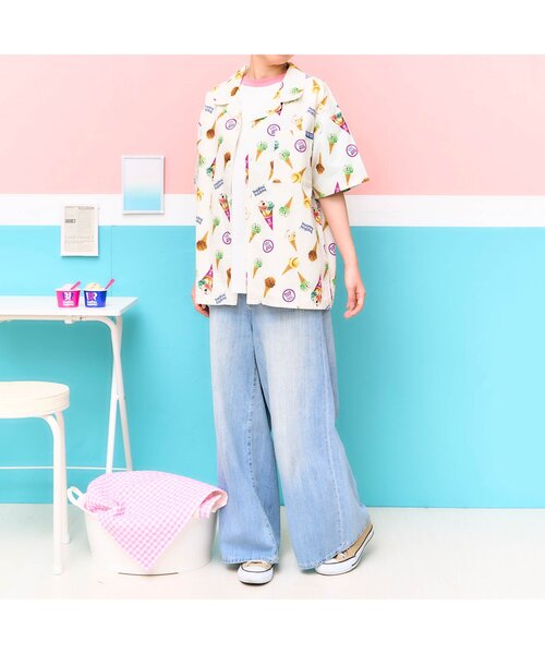 「apres les cours」 半袖シャツ MEDIUM アイボリー メンズ_画像4