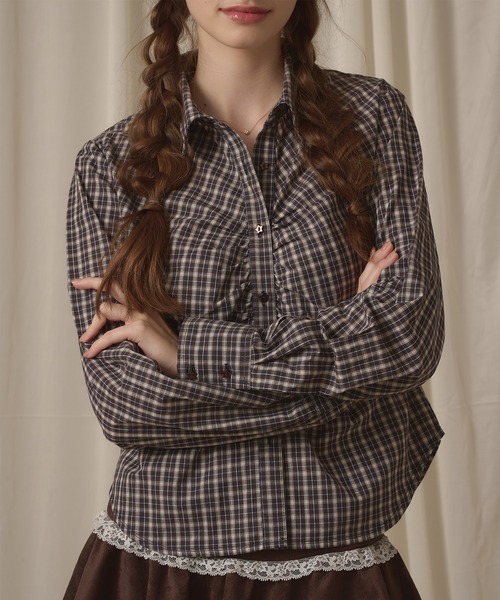 hazyl ブラウス シャツ gather design shirt / ギャザーデザインシャツ