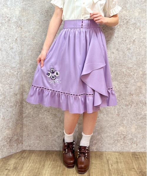 「axes femme POETIQUE」 フレアスカート MEDIUM グレー レディース_画像4