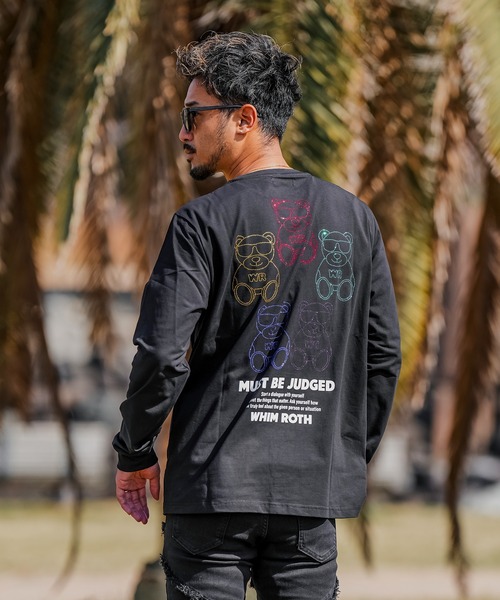 adamsJUGGLER（アダムスジャグラー） tシャツ W/Rカラーベアロンティー